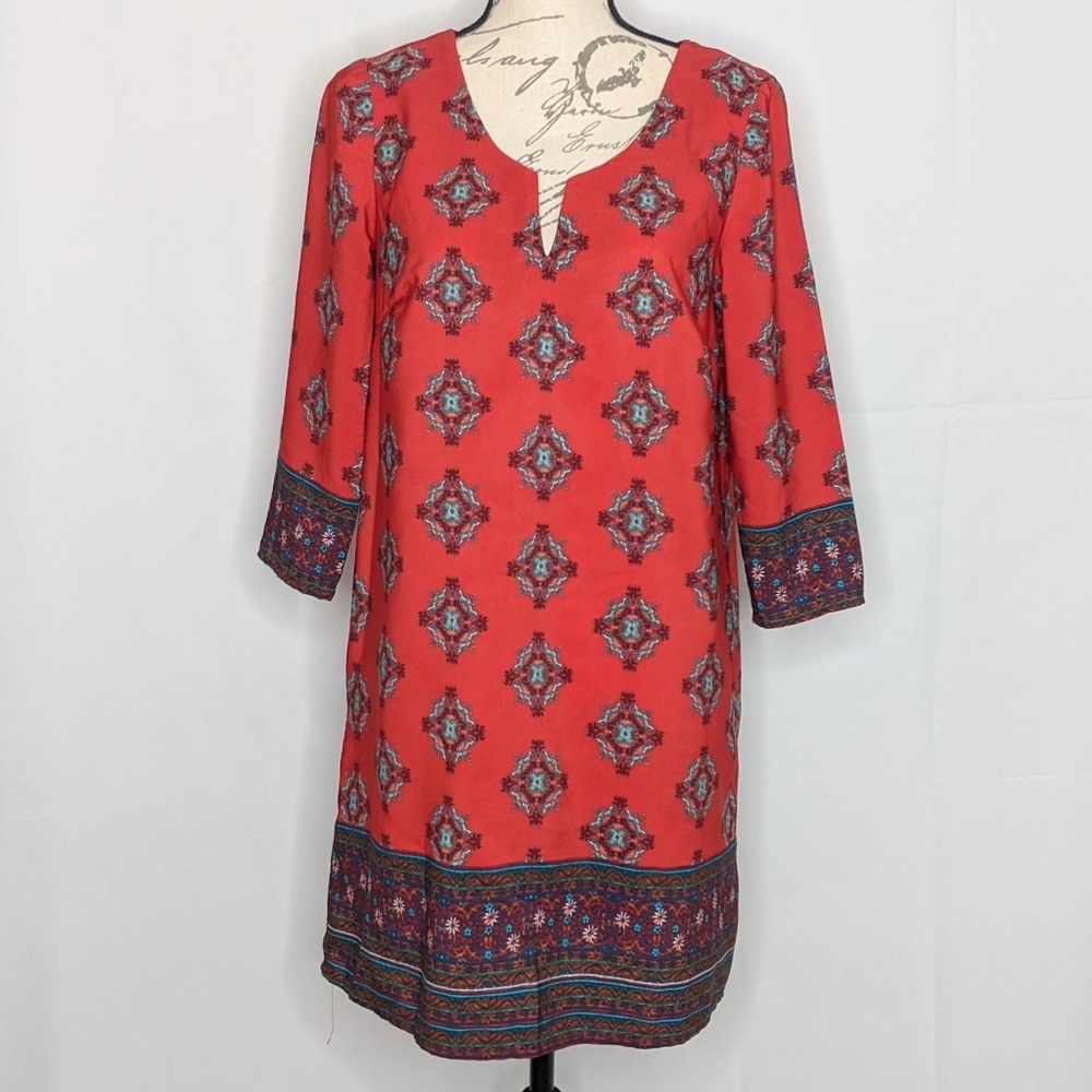 🎉3 for 15 EUC red printed shift dress